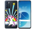 Funda Silicona Transparente para Oppo Reno 6 5G diseño Unicornio Dibujos