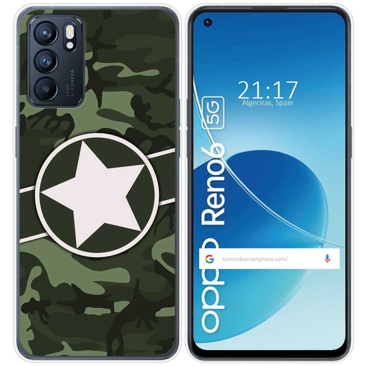 Funda Silicona para Oppo Reno 6 5G diseño Camuflaje 01 Dibujos