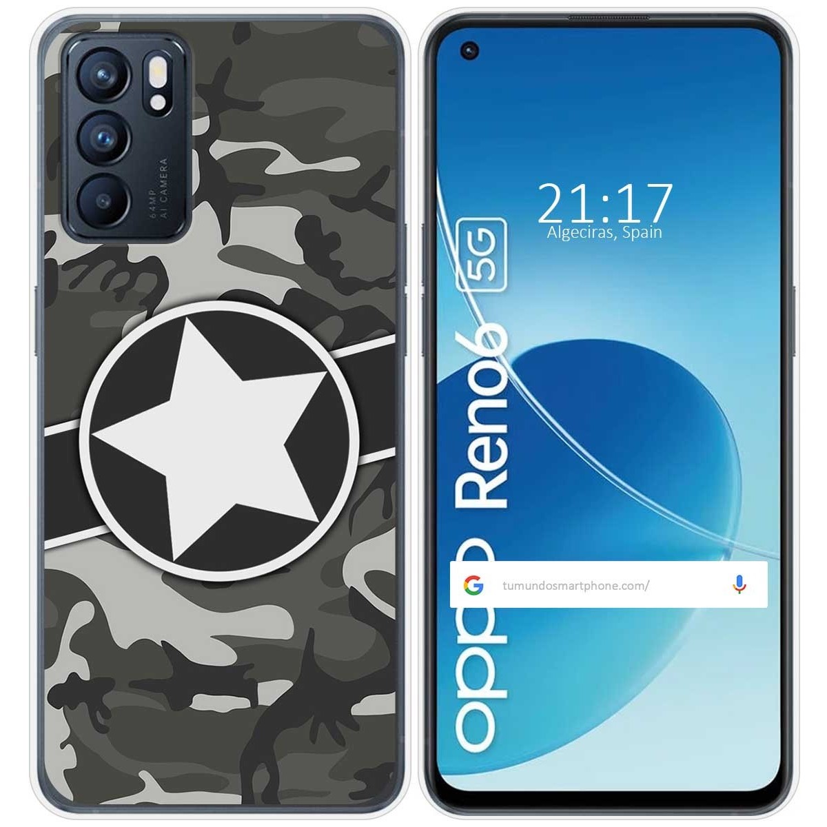 Funda Silicona para Oppo Reno 6 5G diseño Camuflaje 02 Dibujos