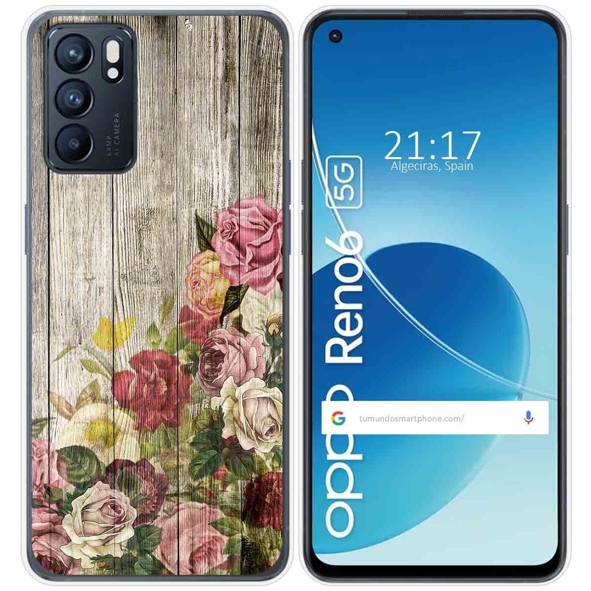 Funda Silicona para Oppo Reno 6 5G diseño Madera 08 Dibujos