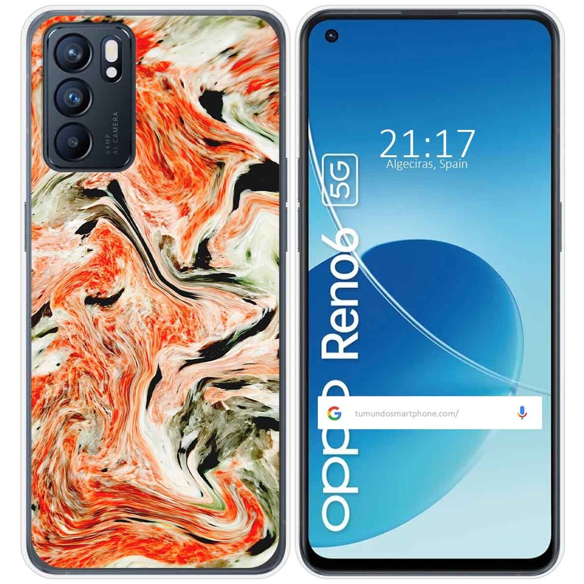 Funda Silicona para Oppo Reno 6 5G diseño Mármol 12 Dibujos