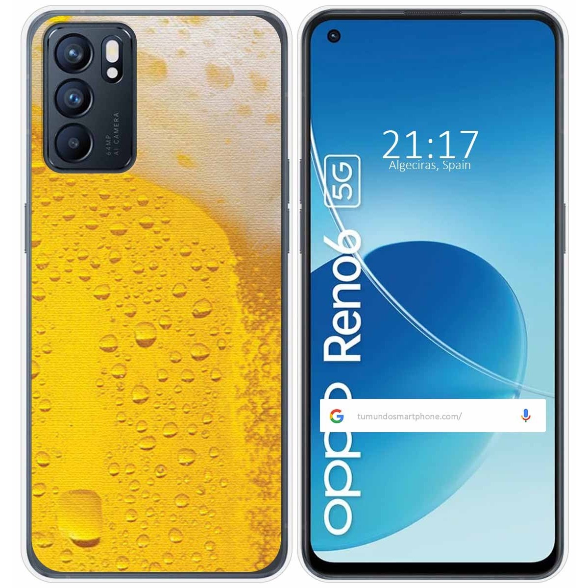 Funda Silicona para Oppo Reno 6 5G diseño Cerveza Dibujos
