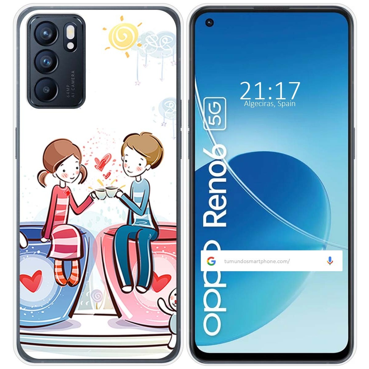Funda Silicona para Oppo Reno 6 5G diseño Café Dibujos