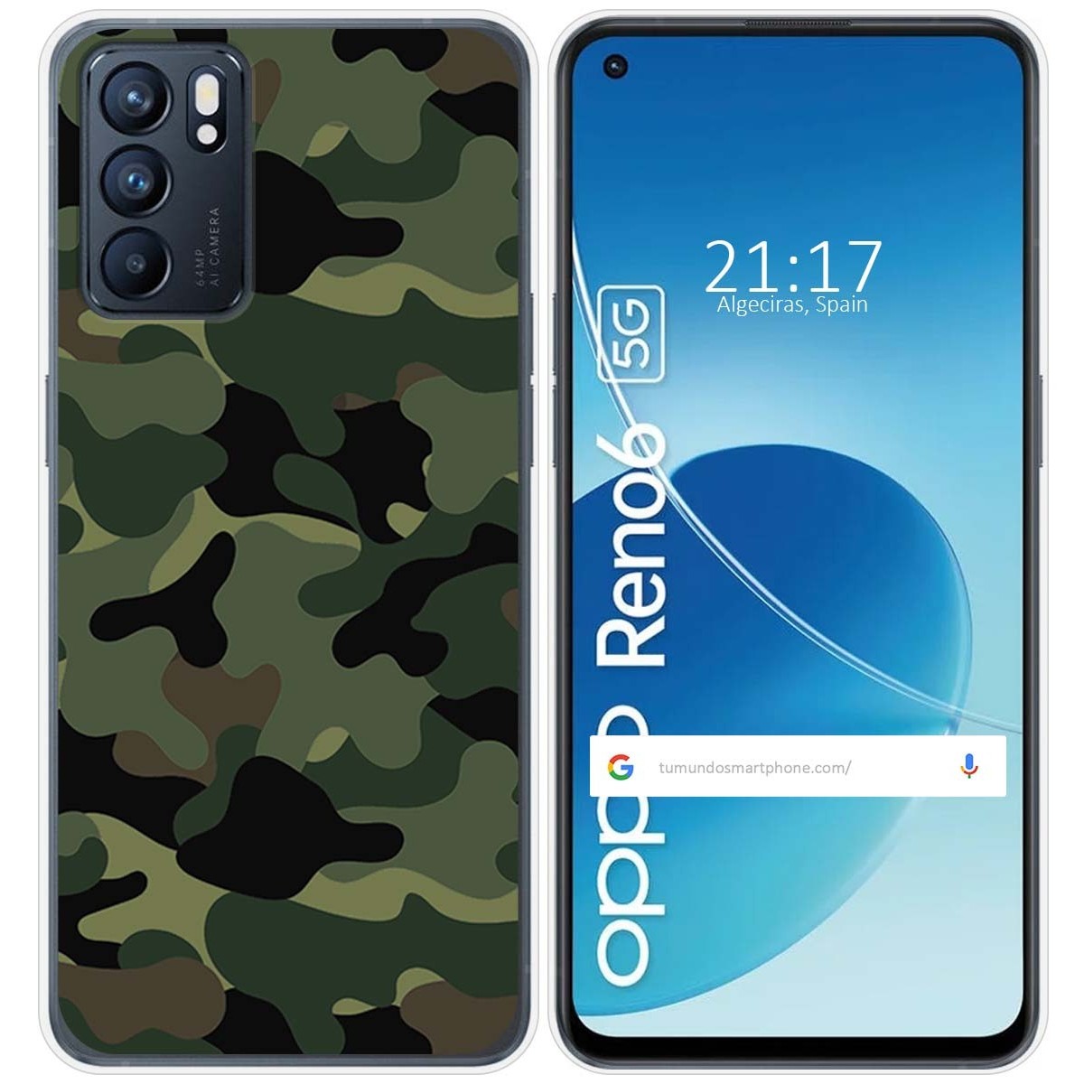 Funda Silicona para Oppo Reno 6 5G diseño Camuflaje Dibujos