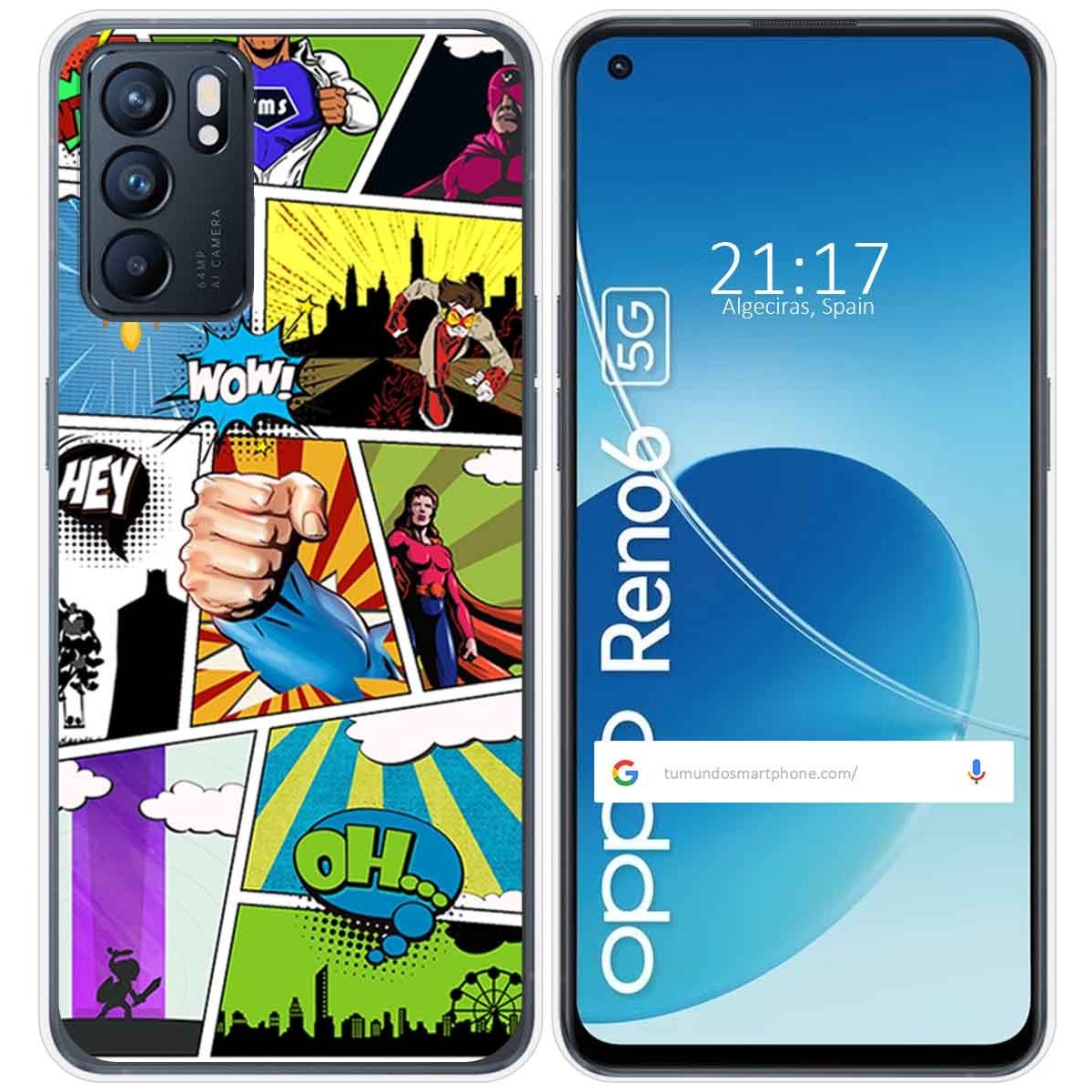 Funda Silicona para Oppo Reno 6 5G diseño Comic Dibujos