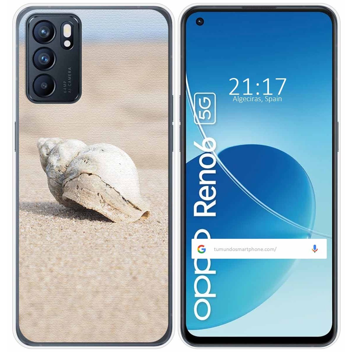 Funda Silicona para Oppo Reno 6 5G diseño Concha Dibujos