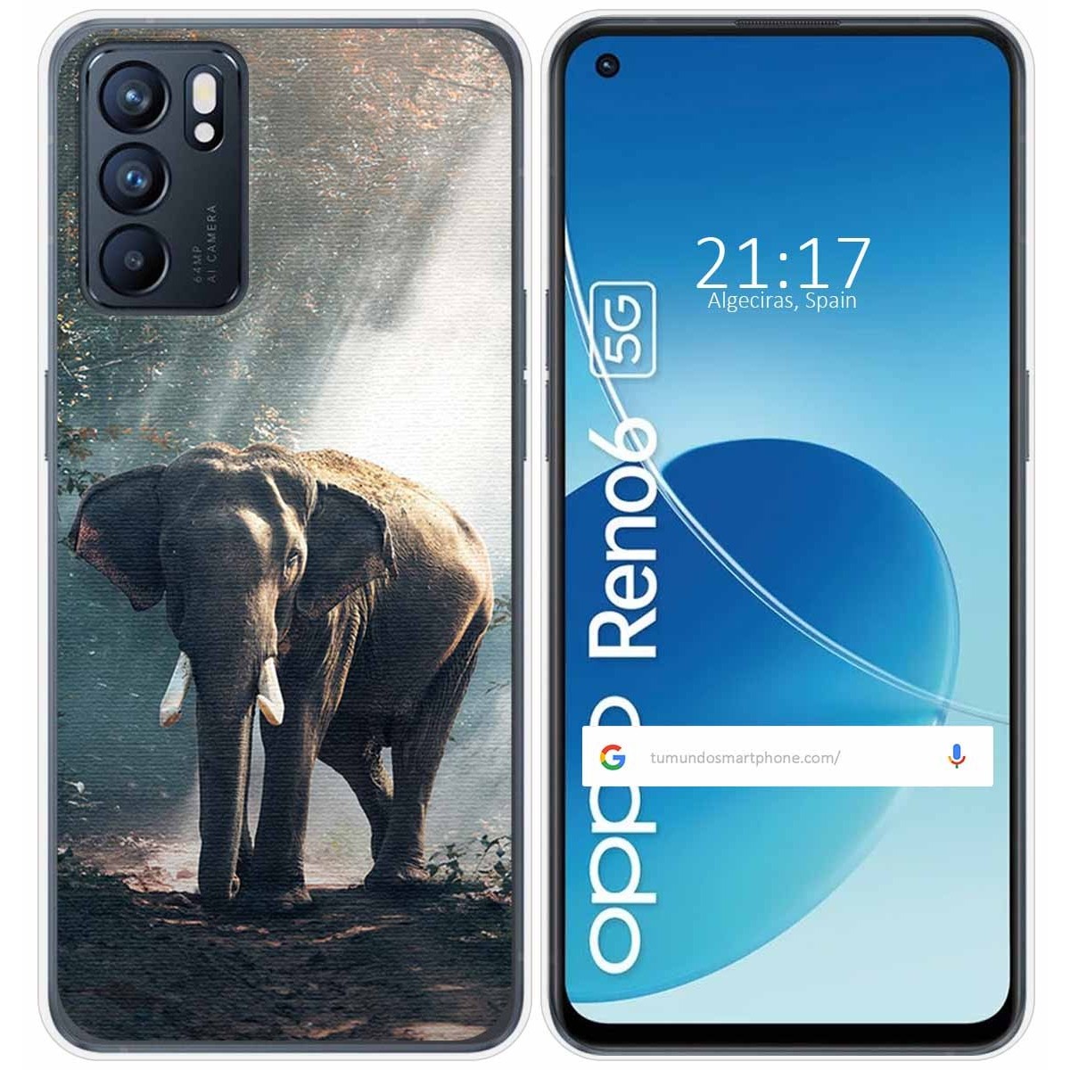 Funda Silicona para Oppo Reno 6 5G diseño Elefante Dibujos