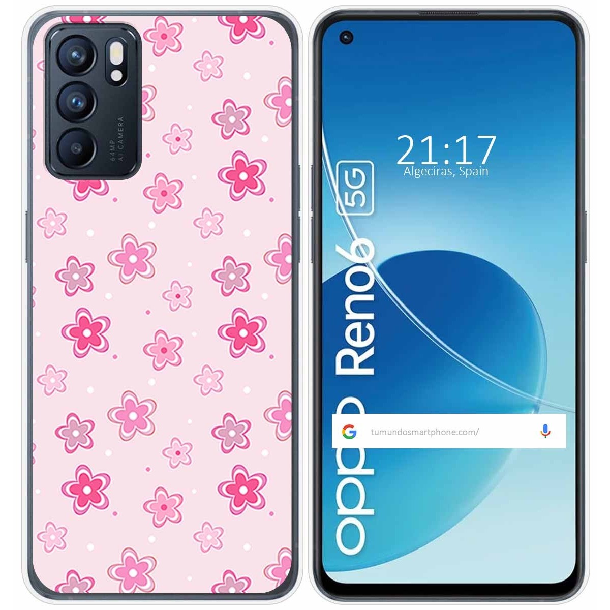 Funda Silicona para Oppo Reno 6 5G diseño Flores Dibujos