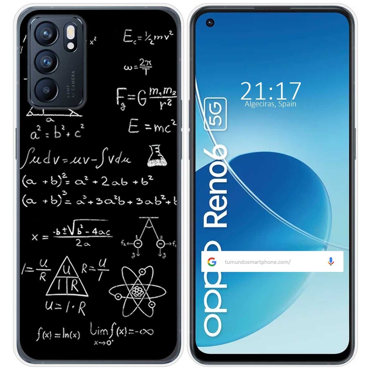 Funda Silicona para Oppo Reno 6 5G diseño Formulas Dibujos