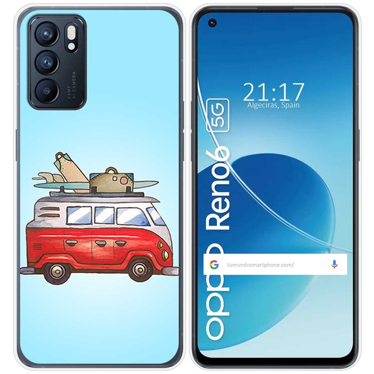 Funda Silicona para Oppo Reno 6 5G diseño Furgoneta Dibujos