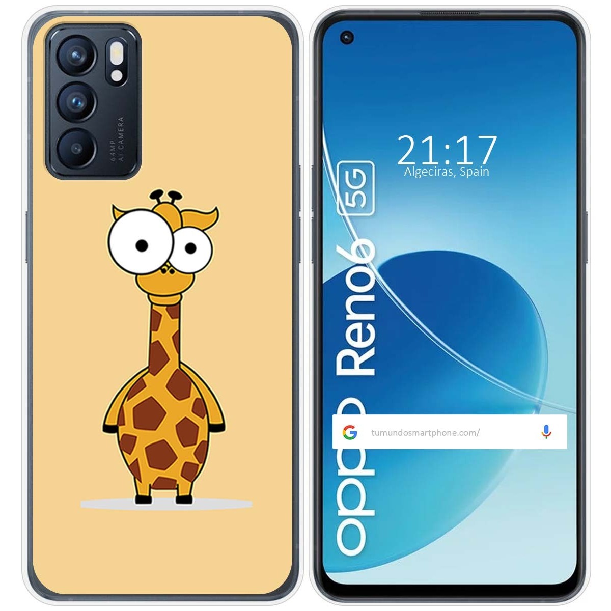 Funda Silicona para Oppo Reno 6 5G diseño Jirafa Dibujos