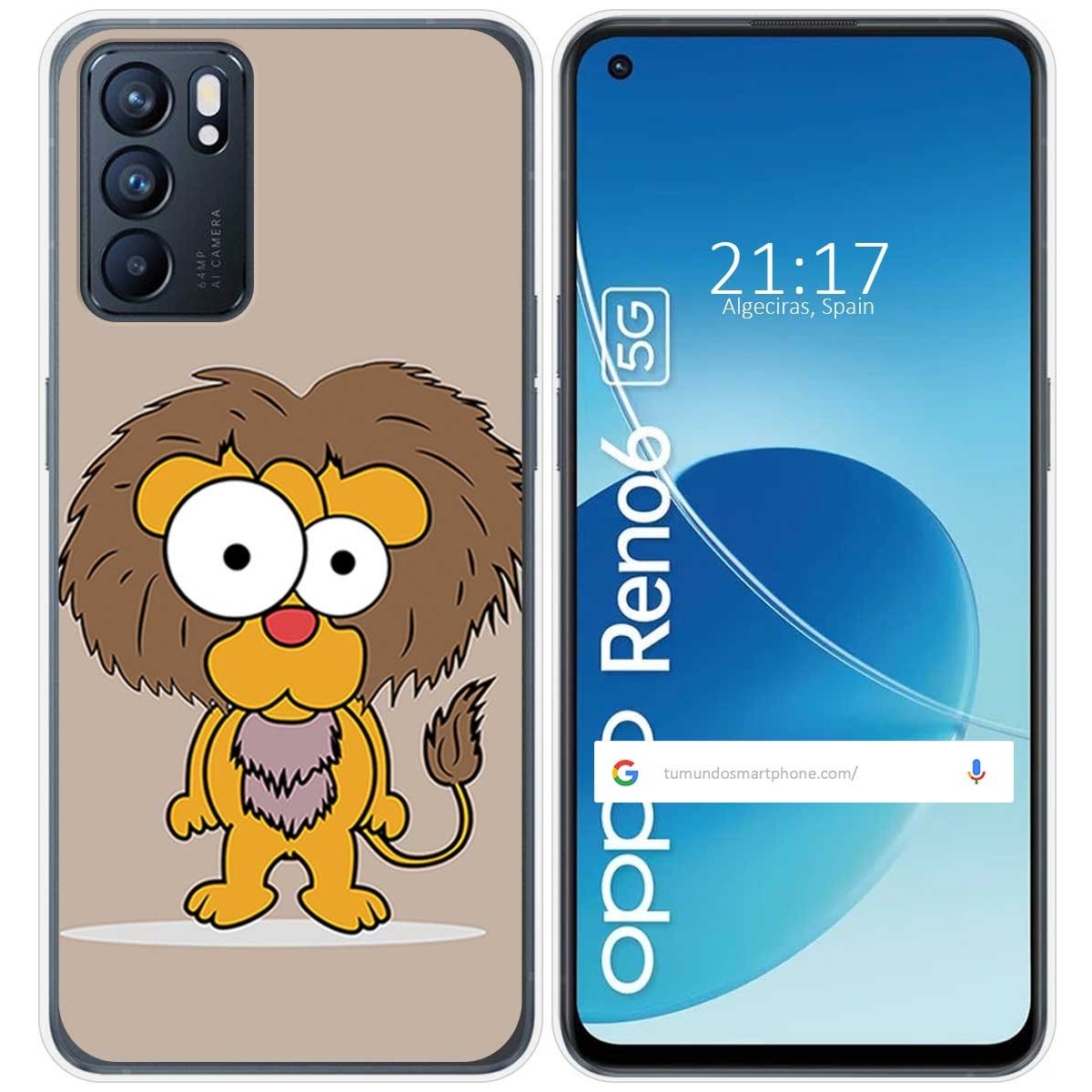 Funda Silicona para Oppo Reno 6 5G diseño Leon Dibujos