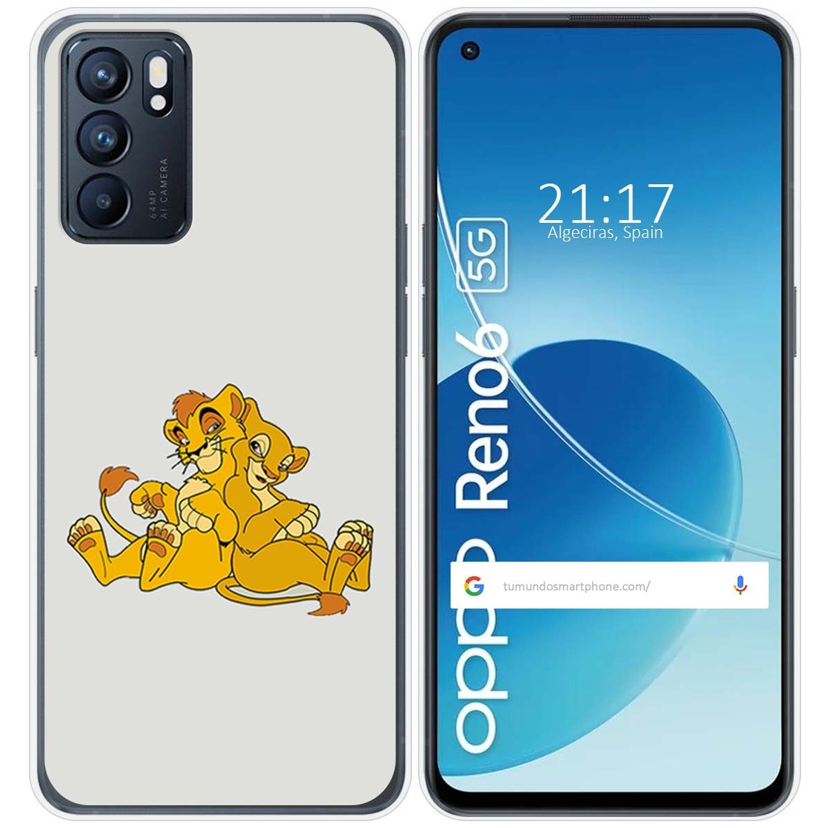 Funda Silicona para Oppo Reno 6 5G diseño Leones Dibujos