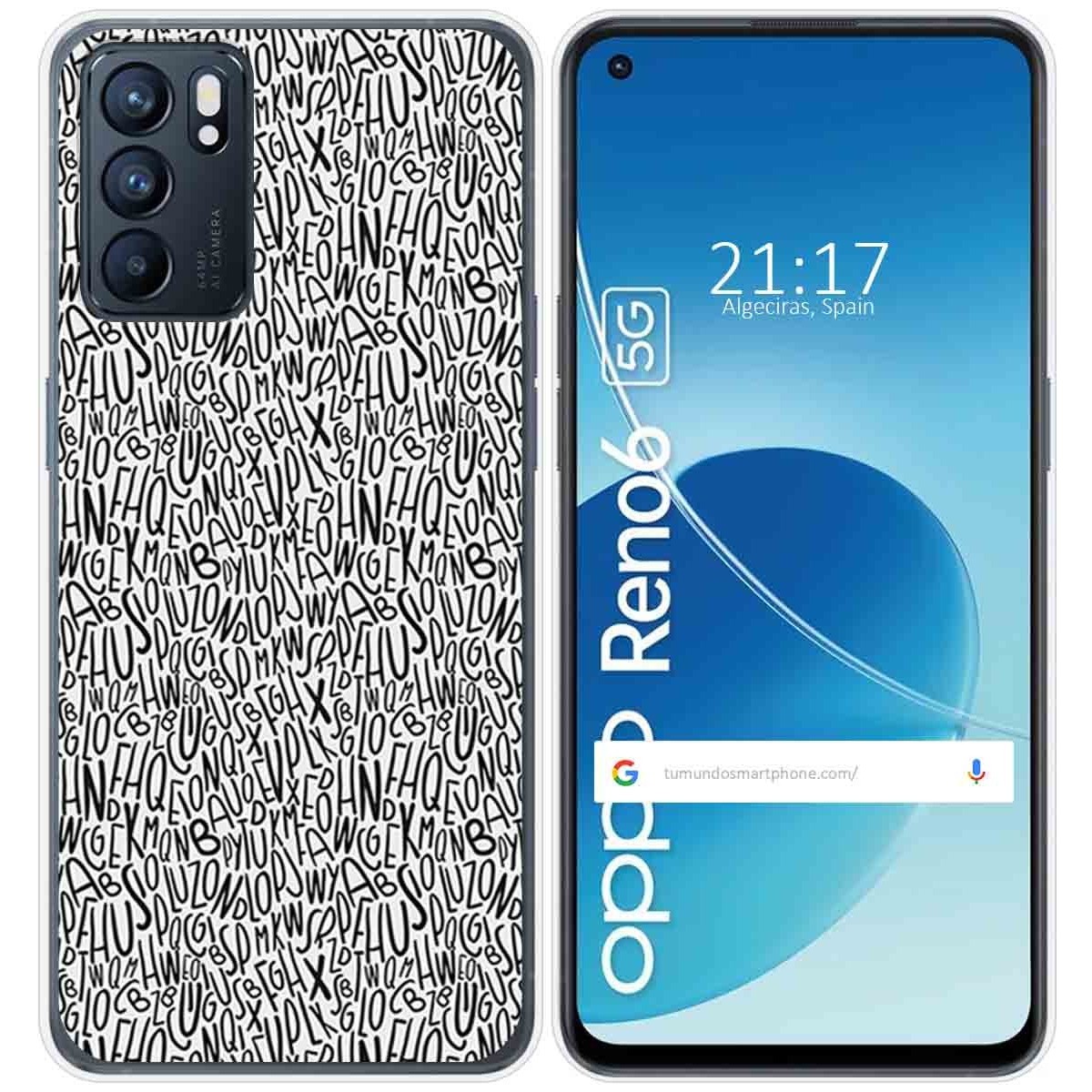 Funda Silicona para Oppo Reno 6 5G diseño Letras Dibujos