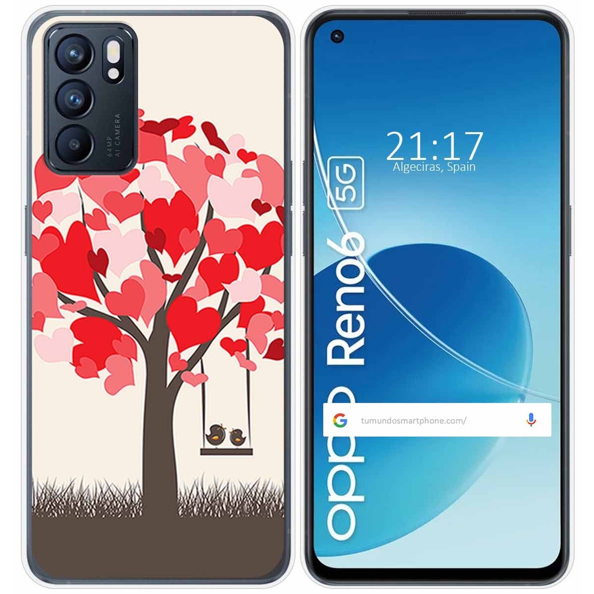 Funda Silicona para Oppo Reno 6 5G diseño Pajaritos Dibujos
