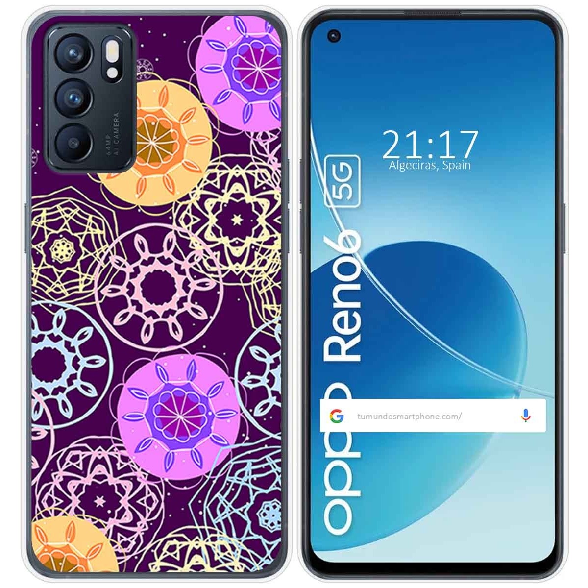 Funda Silicona para Oppo Reno 6 5G diseño Radial Dibujos