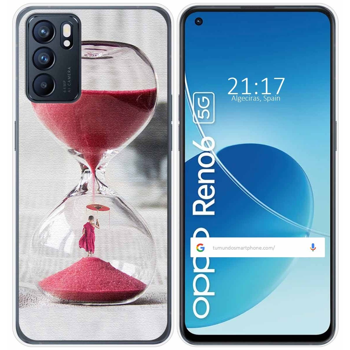 Funda Silicona para Oppo Reno 6 5G diseño Reloj Dibujos