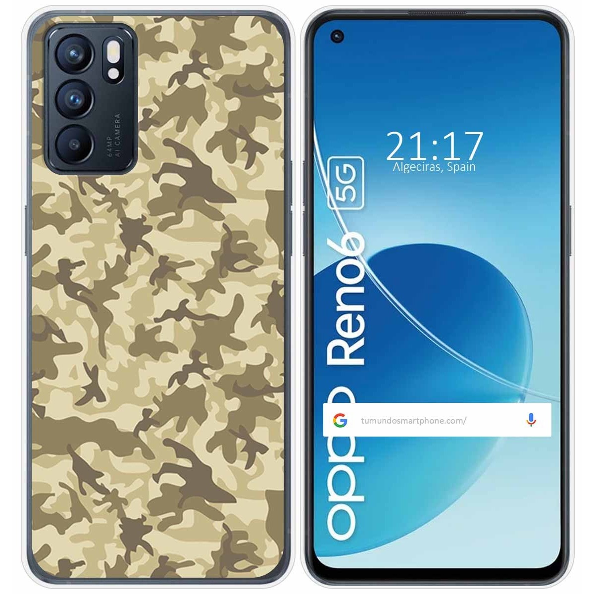 Funda Silicona para Oppo Reno 6 5G diseño Sand Camuflaje Dibujos