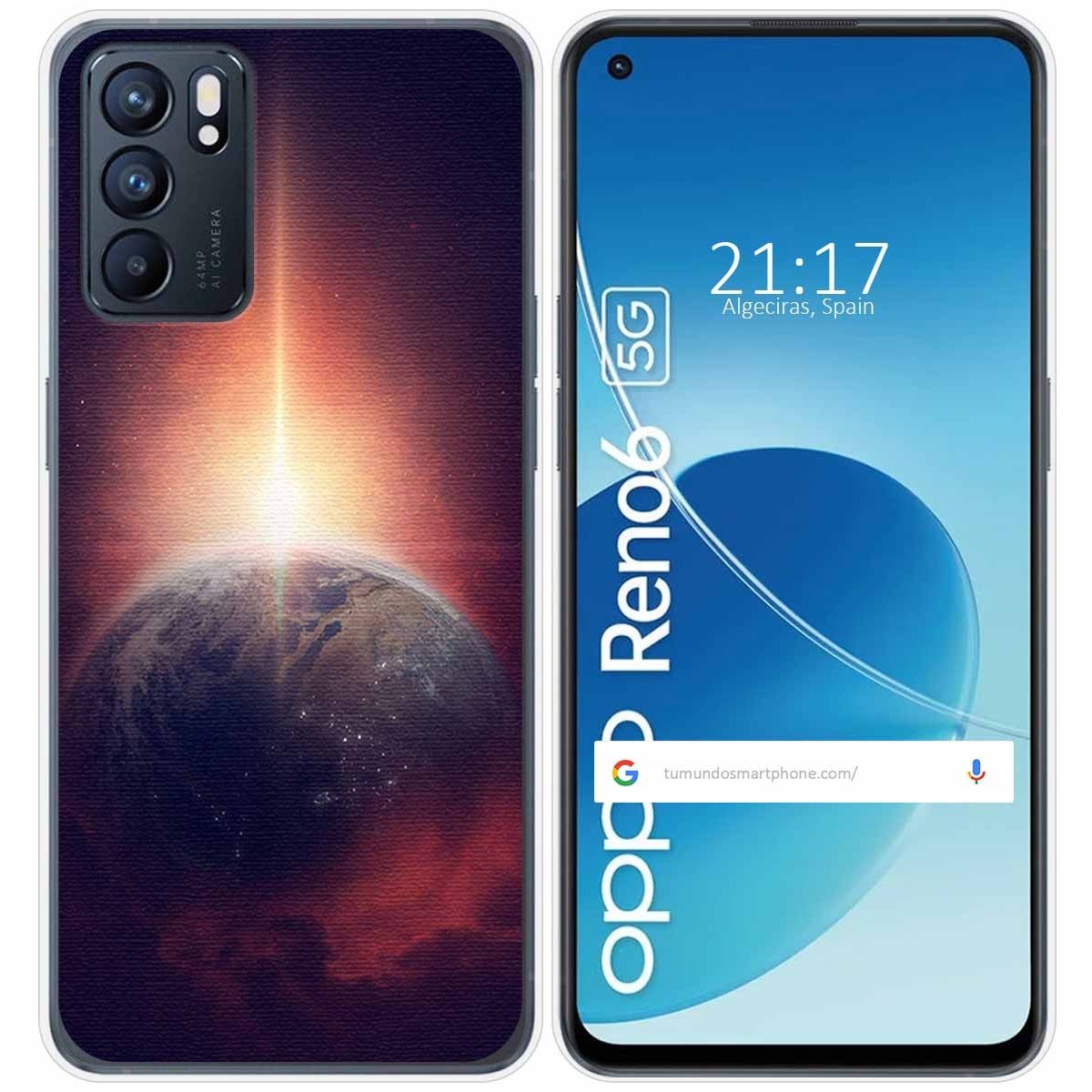 Funda Silicona para Oppo Reno 6 5G diseño Tierra Dibujos