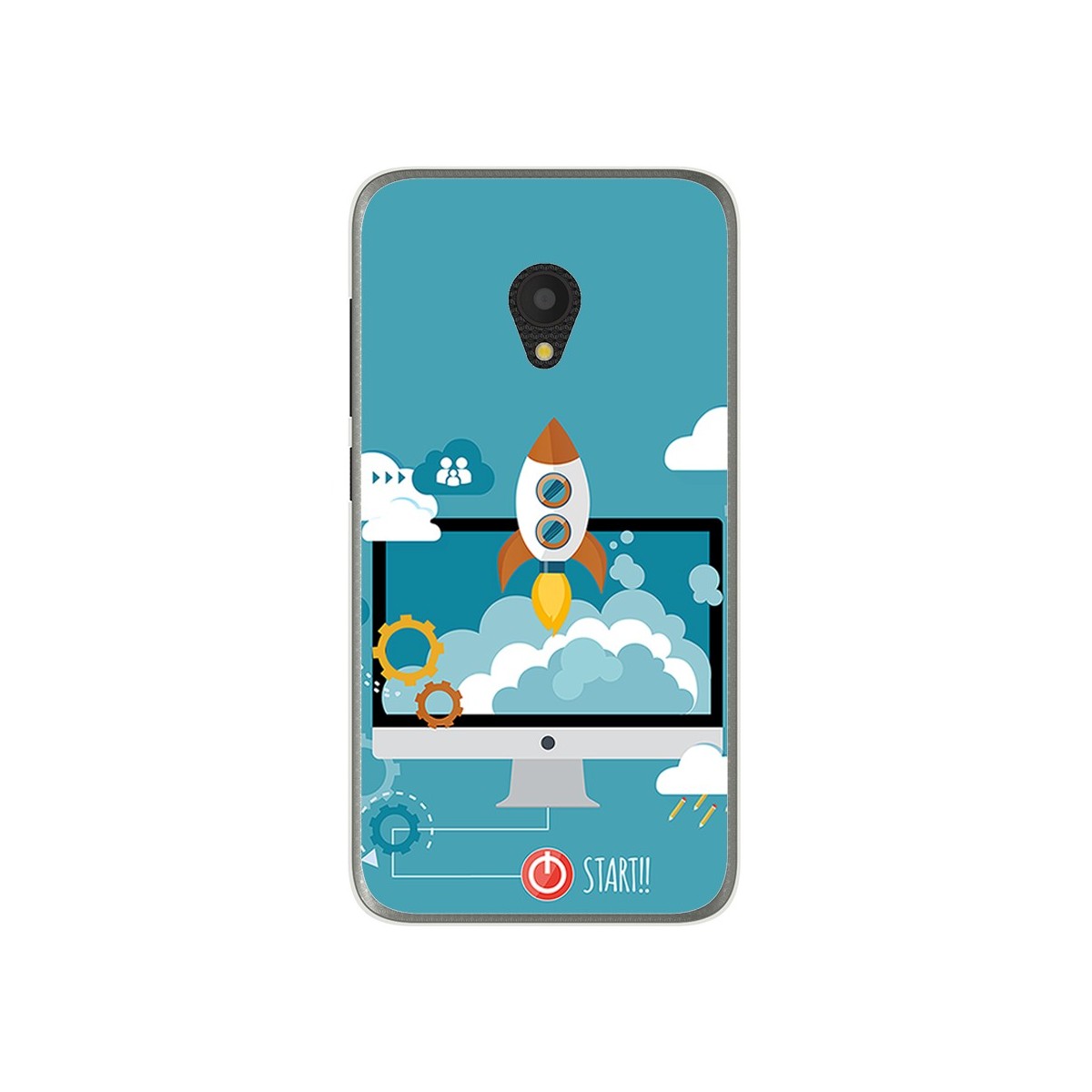 Funda Gel Tpu para Alcatel U5 (4G) / Orange Rise 52 Diseño Cohete Dibujos