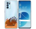 Funda Silicona Transparente para Oppo Reno 6 Pro 5G diseño Bufalo Dibujos