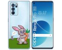 Funda Silicona Transparente para Oppo Reno 6 Pro 5G diseño Conejo Dibujos
