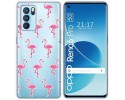 Funda Silicona Transparente para Oppo Reno 6 Pro 5G diseño Flamenco Dibujos