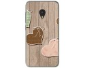 Funda Gel Tpu para Alcatel U5 (4G) / Orange Rise 52 Diseño Corazones Madera Dibujos