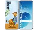 Funda Silicona Transparente para Oppo Reno 6 Pro 5G diseño Jirafa Dibujos