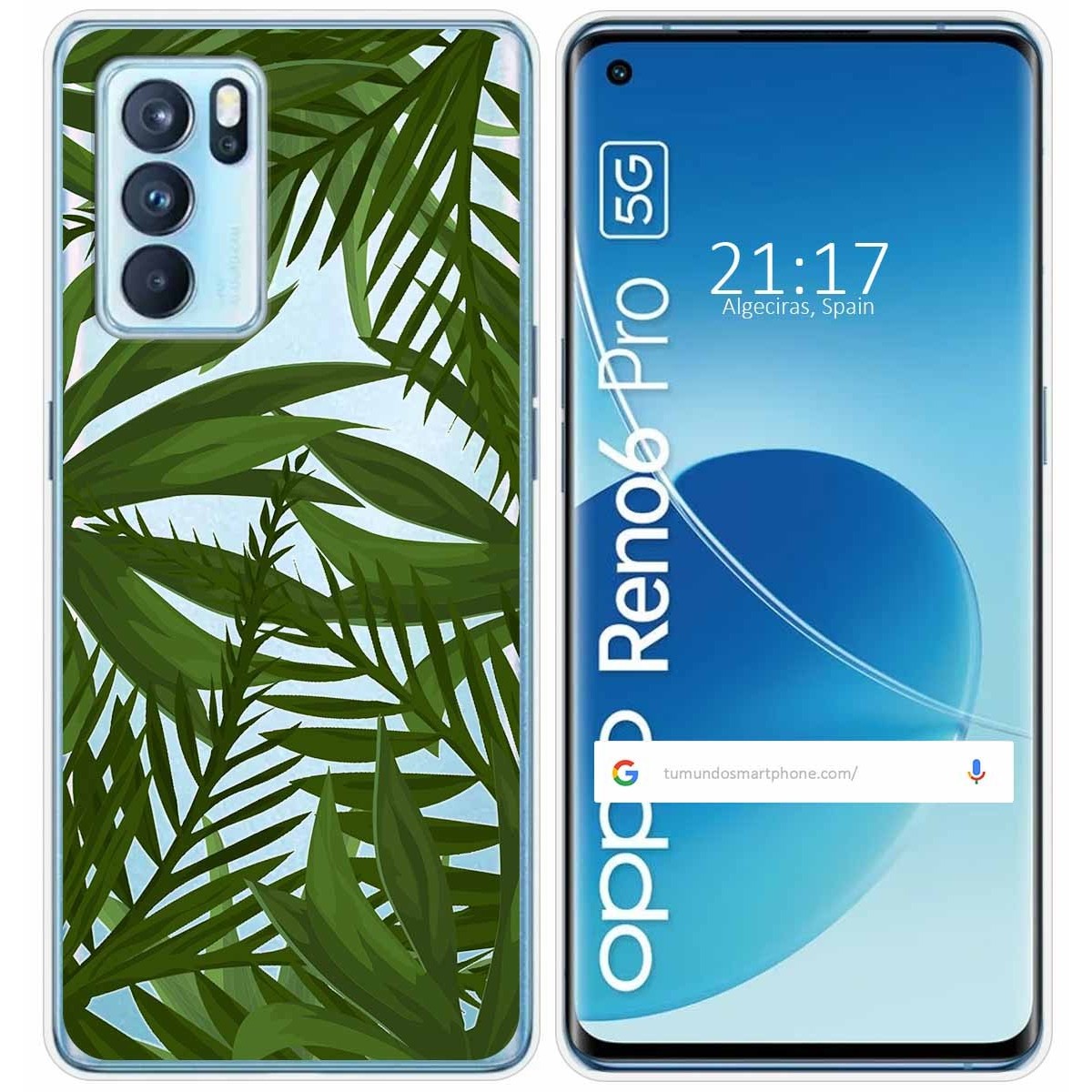 Funda Silicona Transparente para Oppo Reno 6 Pro 5G diseño Jungla Dibujos