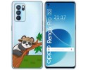 Funda Silicona Transparente para Oppo Reno 6 Pro 5G diseño Panda Dibujos