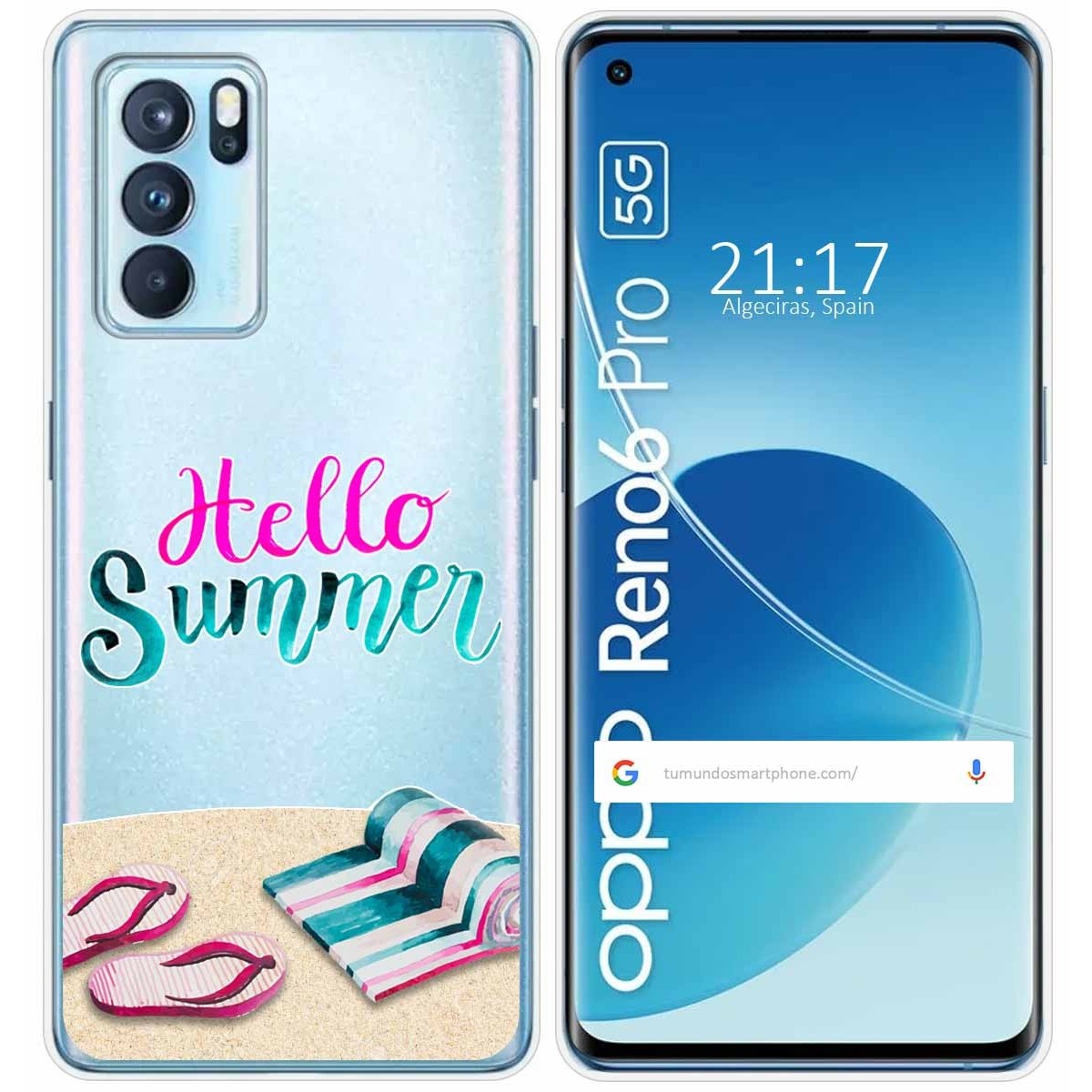 Funda Silicona Transparente para Oppo Reno 6 Pro 5G diseño Summer Dibujos