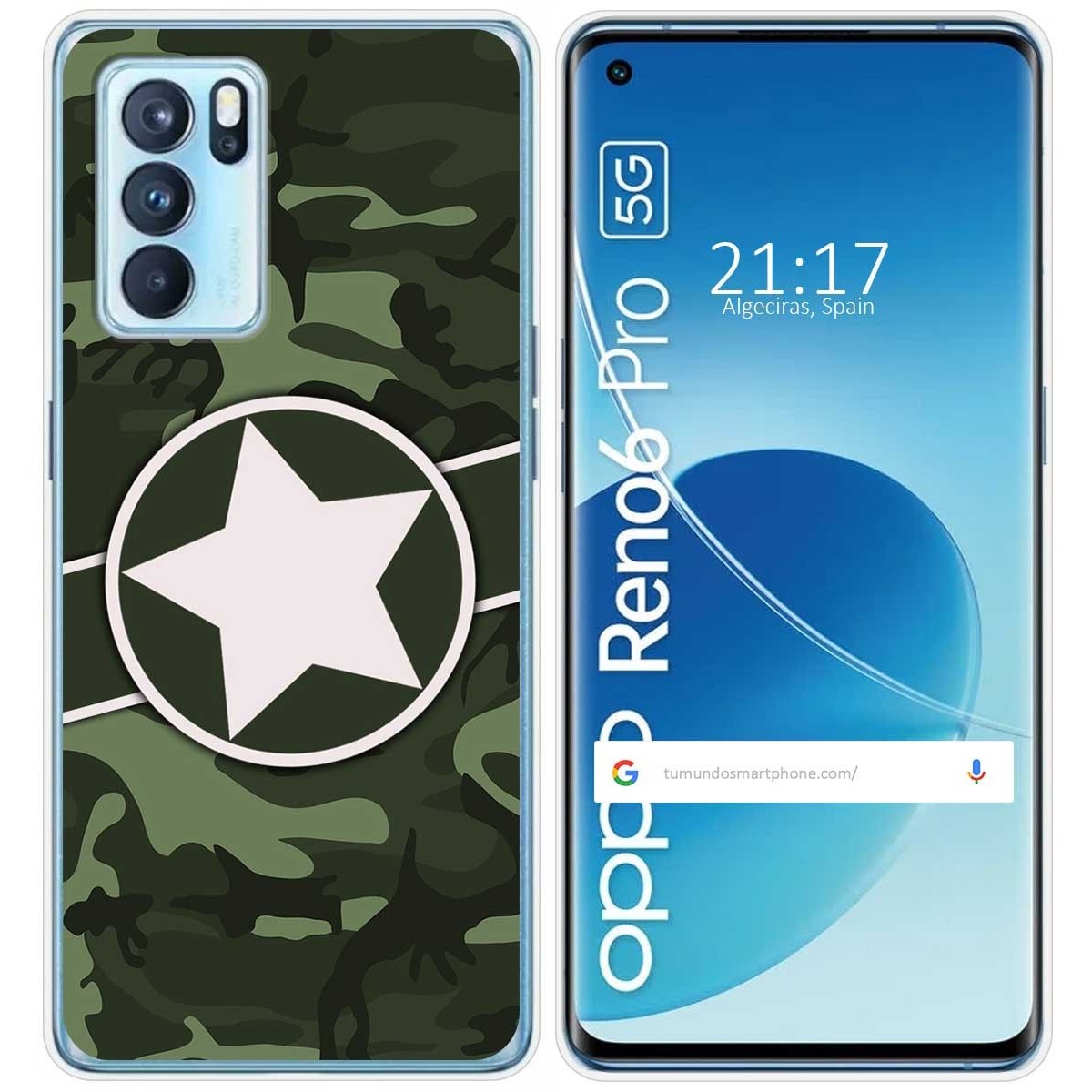 Funda Silicona para Oppo Reno 6 Pro 5G diseño Camuflaje 01 Dibujos