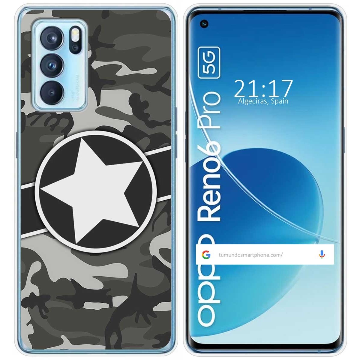 Funda Silicona para Oppo Reno 6 Pro 5G diseño Camuflaje 02 Dibujos