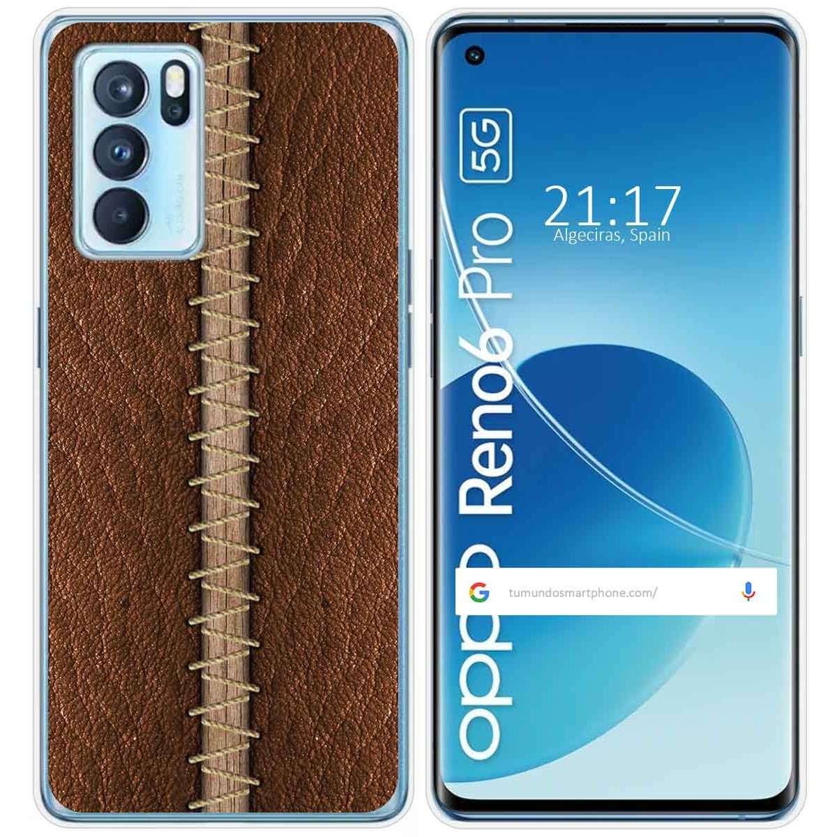 Funda Silicona para Oppo Reno 6 Pro 5G diseño Cuero 01 Dibujos