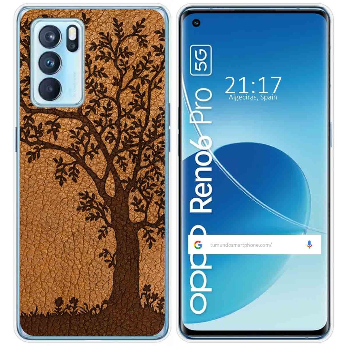Funda Silicona para Oppo Reno 6 Pro 5G diseño Cuero 03 Dibujos