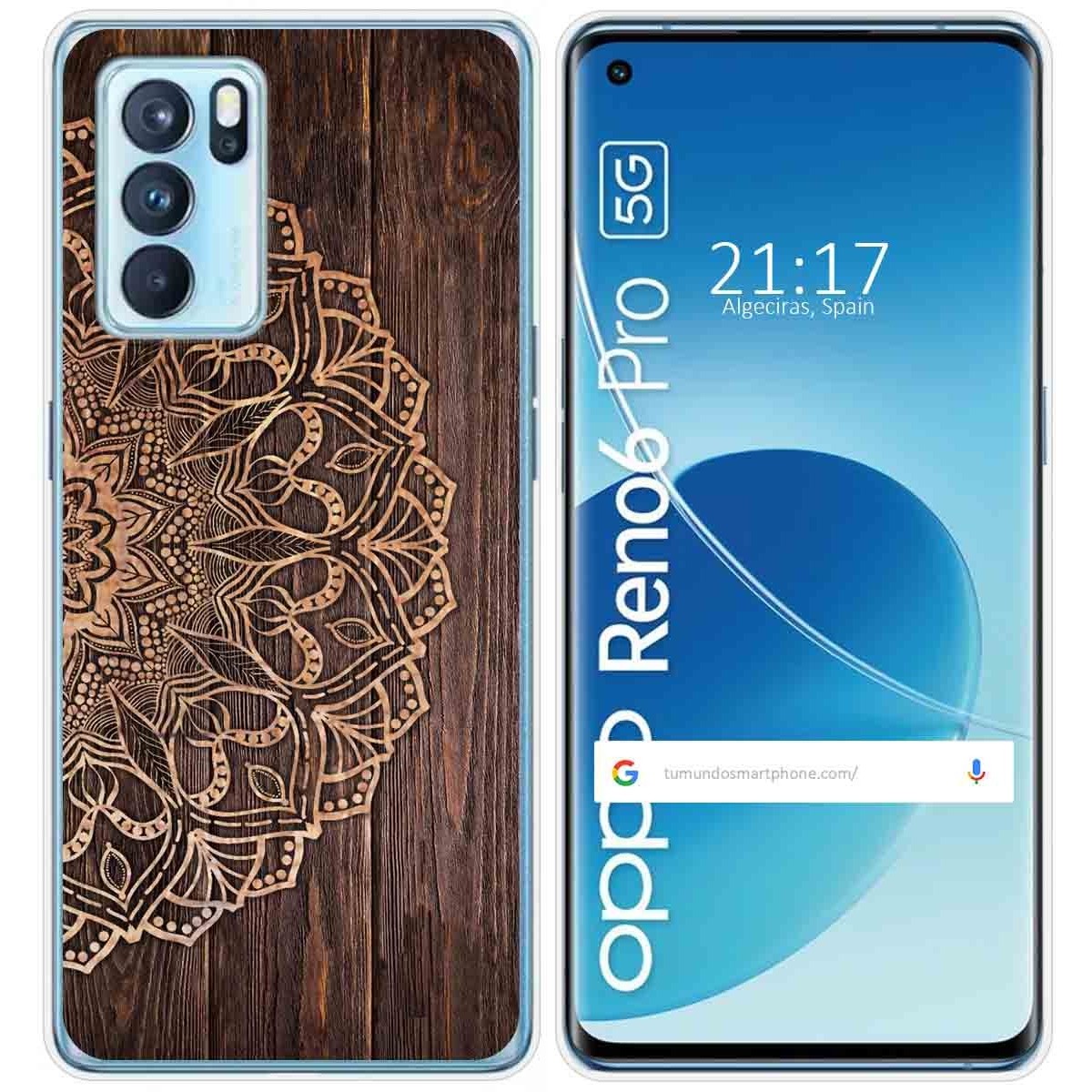 Funda Silicona para Oppo Reno 6 Pro 5G diseño Madera 06 Dibujos