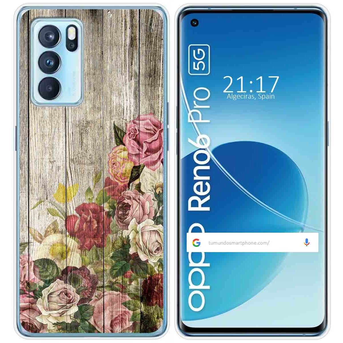 Funda Silicona para Oppo Reno 6 Pro 5G diseño Madera 08 Dibujos