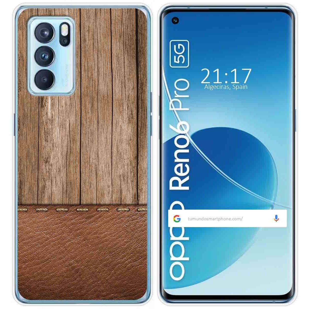 Funda Silicona para Oppo Reno 6 Pro 5G diseño Madera 09 Dibujos