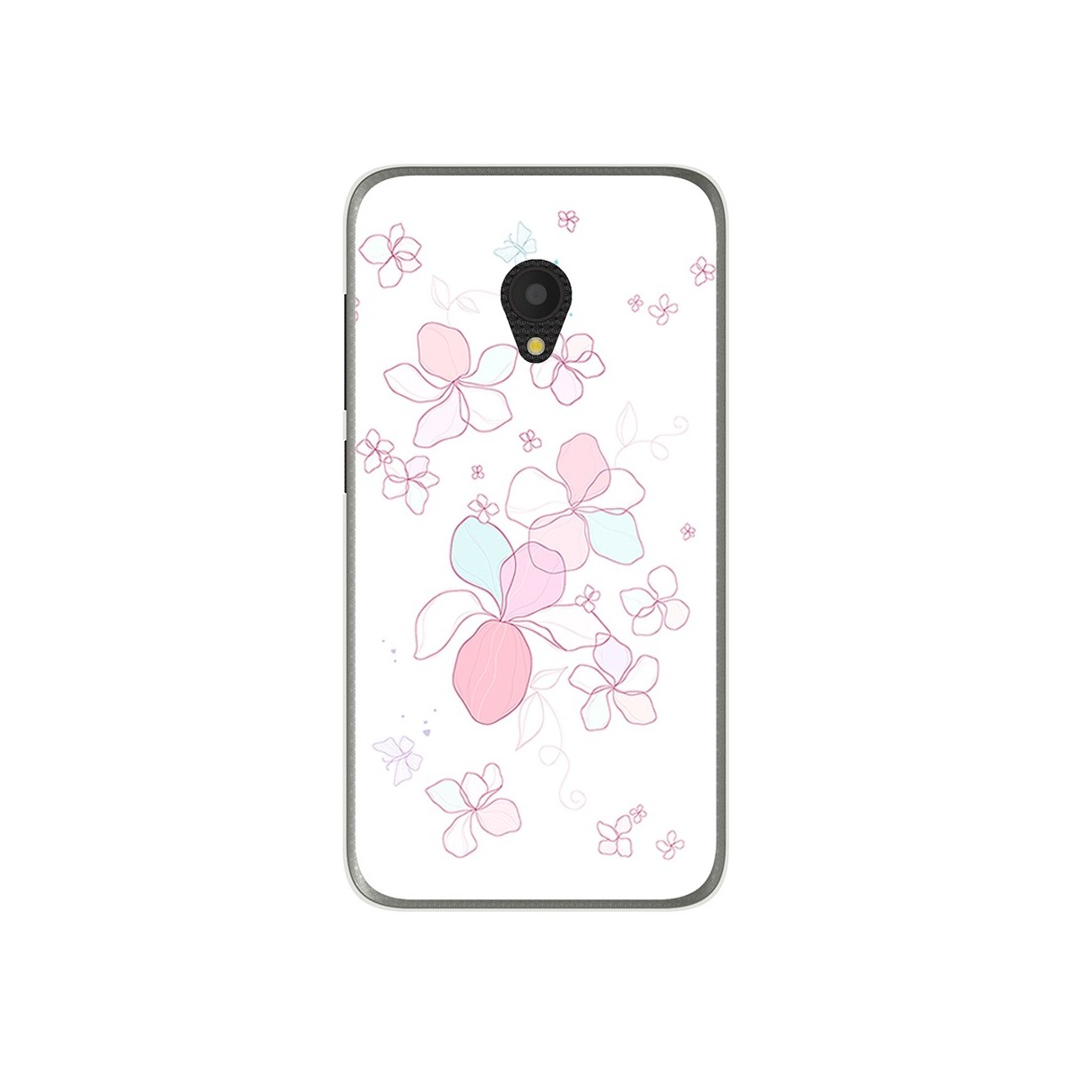 Funda Gel Tpu para Alcatel U5 (4G) / Orange Rise 52 Diseño Flores Minimal Dibujos