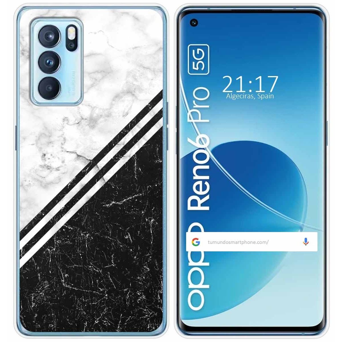 Funda Silicona para Oppo Reno 6 Pro 5G diseño Mármol 01 Dibujos