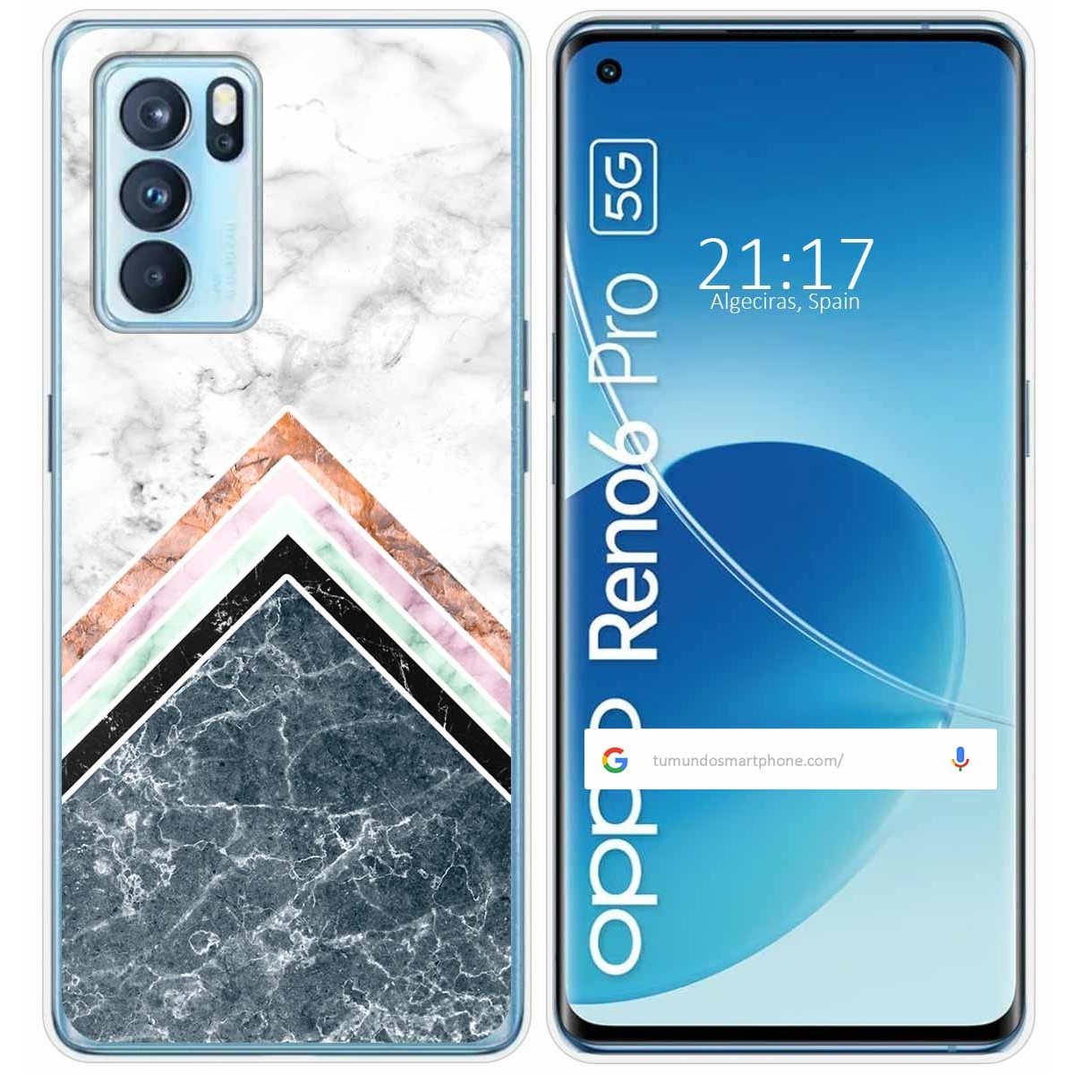 Funda Silicona para Oppo Reno 6 Pro 5G diseño Mármol 05 Dibujos