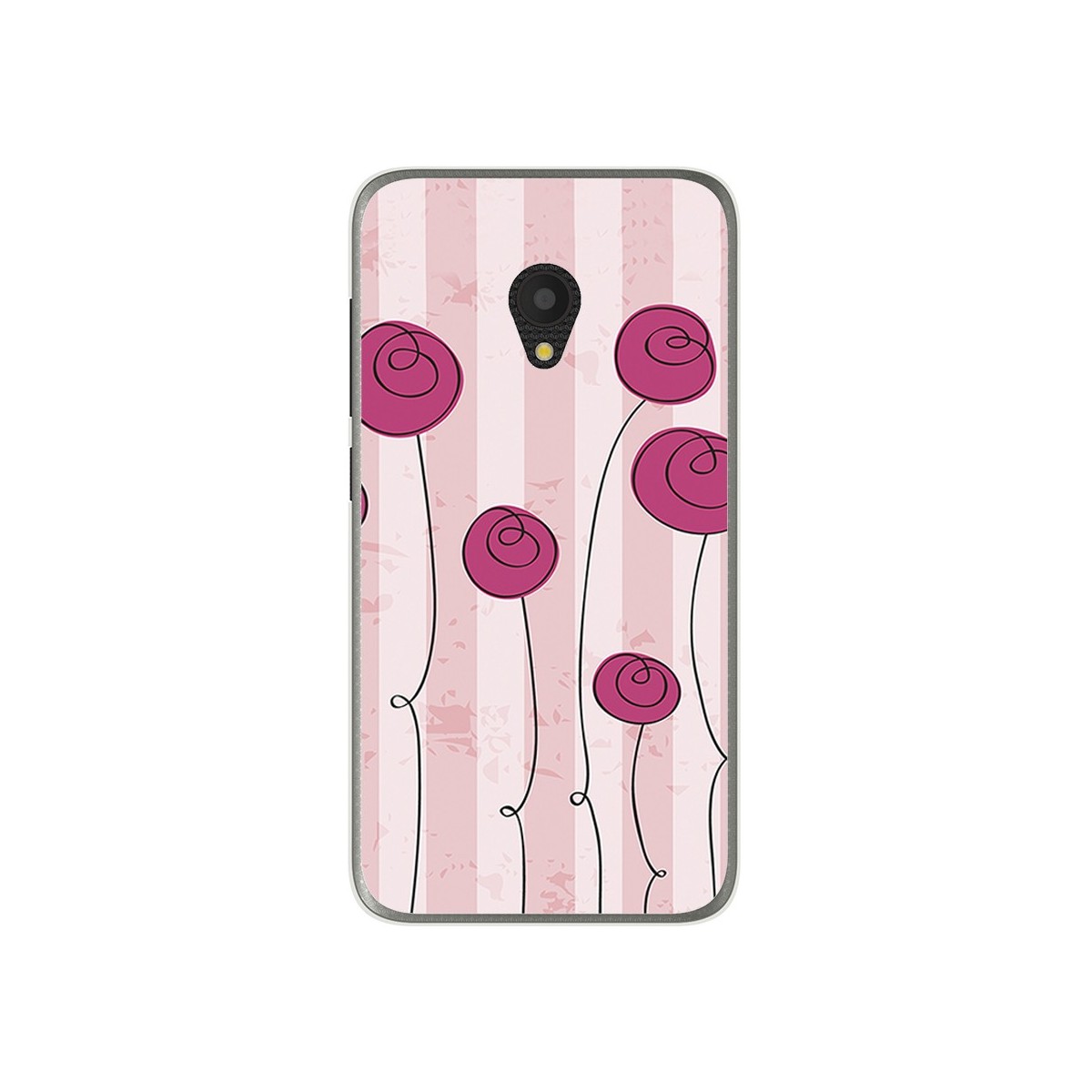Funda Gel Tpu para Alcatel U5 (4G) / Orange Rise 52 Diseño Flores Vintage Dibujos