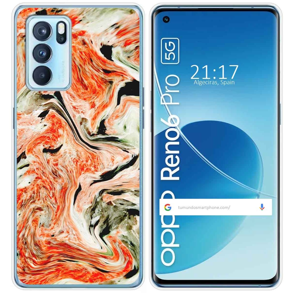 Funda Silicona para Oppo Reno 6 Pro 5G diseño Mármol 12 Dibujos