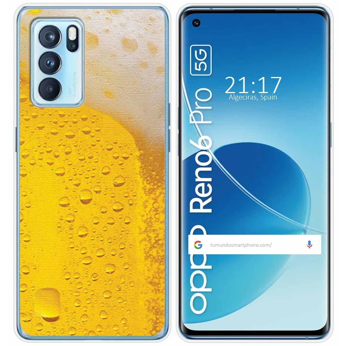 Funda Silicona para Oppo Reno 6 Pro 5G diseño Cerveza Dibujos