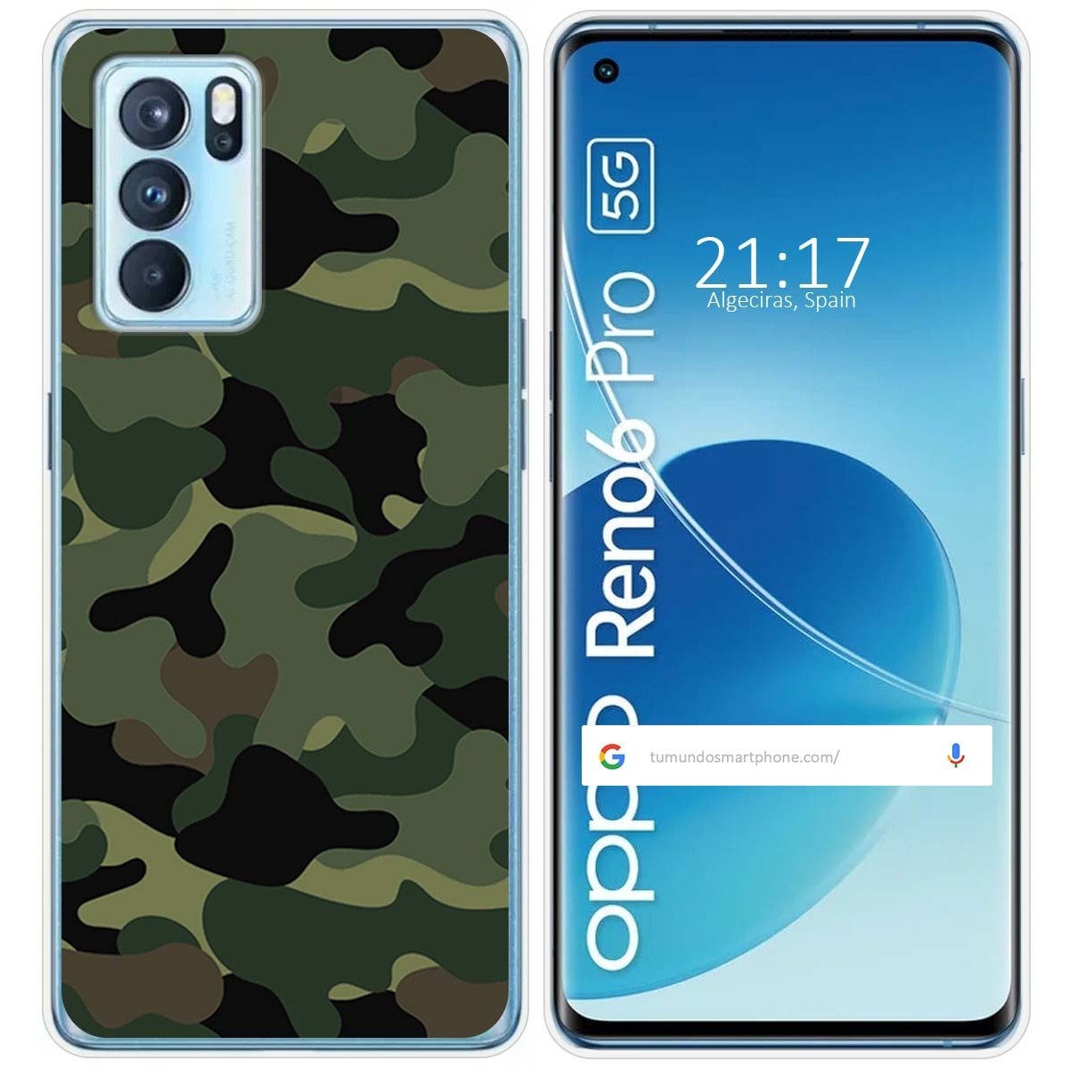 Funda Silicona para Oppo Reno 6 Pro 5G diseño Camuflaje Dibujos