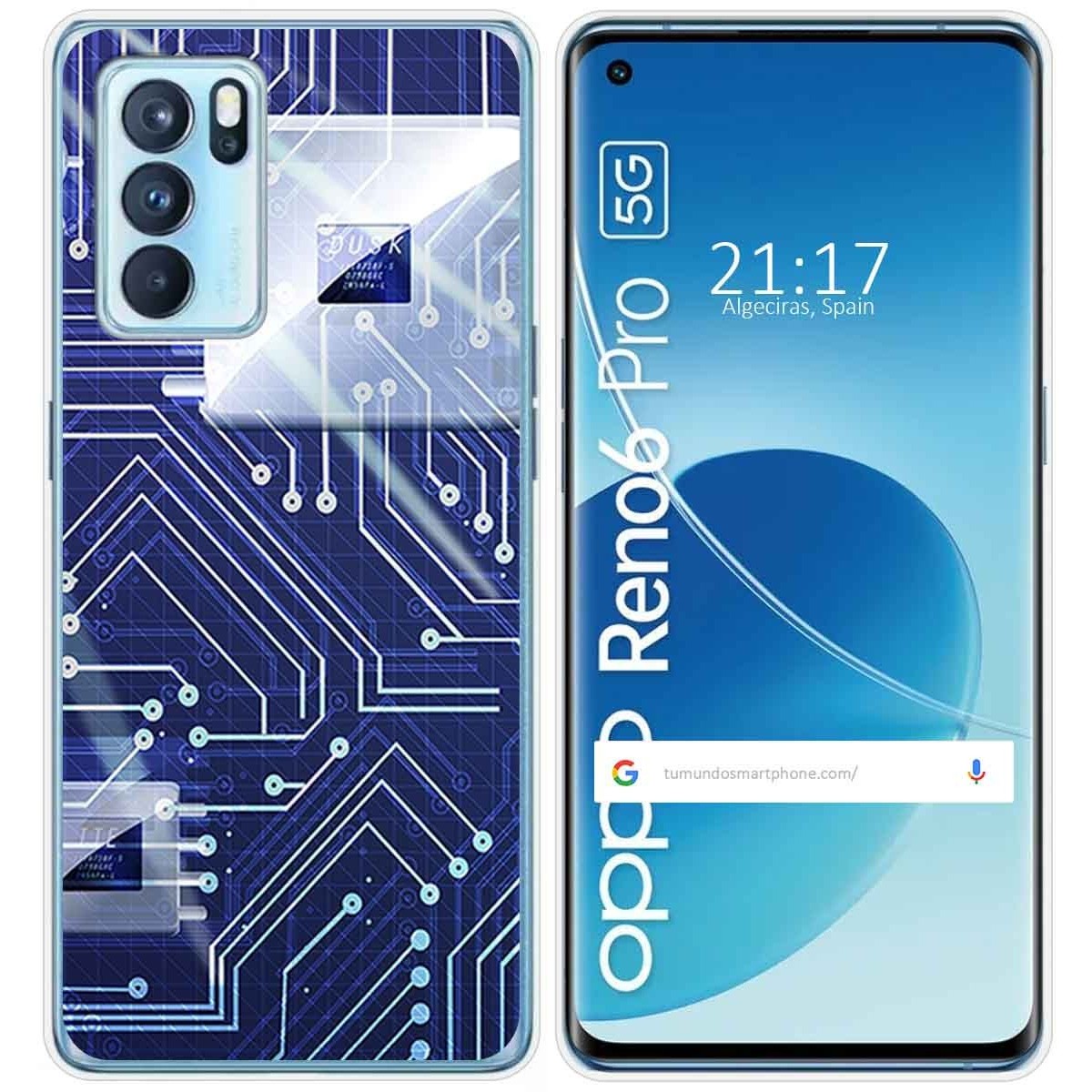 Funda Silicona para Oppo Reno 6 Pro 5G diseño Circuito Dibujos