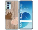 Funda Silicona para Oppo Reno 6 Pro 5G diseño Corazones Madera Dibujos