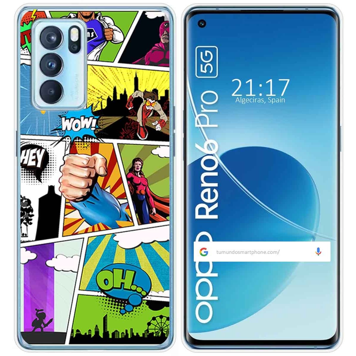 Funda Silicona para Oppo Reno 6 Pro 5G diseño Comic Dibujos
