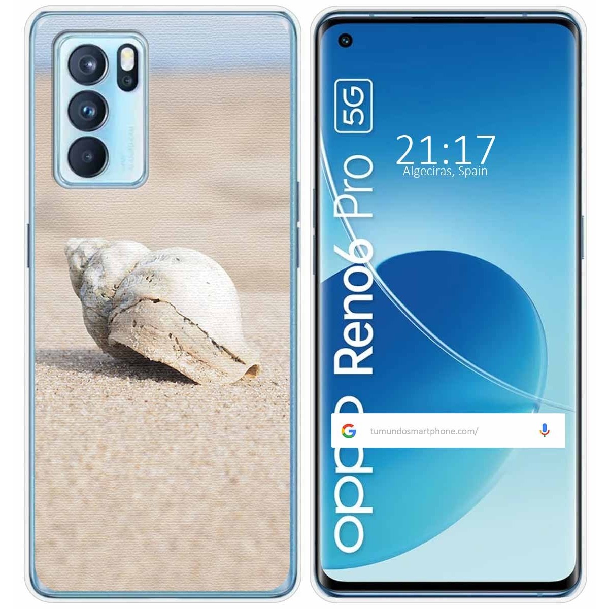 Funda Silicona para Oppo Reno 6 Pro 5G diseño Concha Dibujos